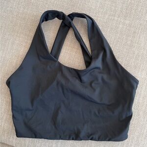 Black Twisted Back Sports Bra Workout Top Size S